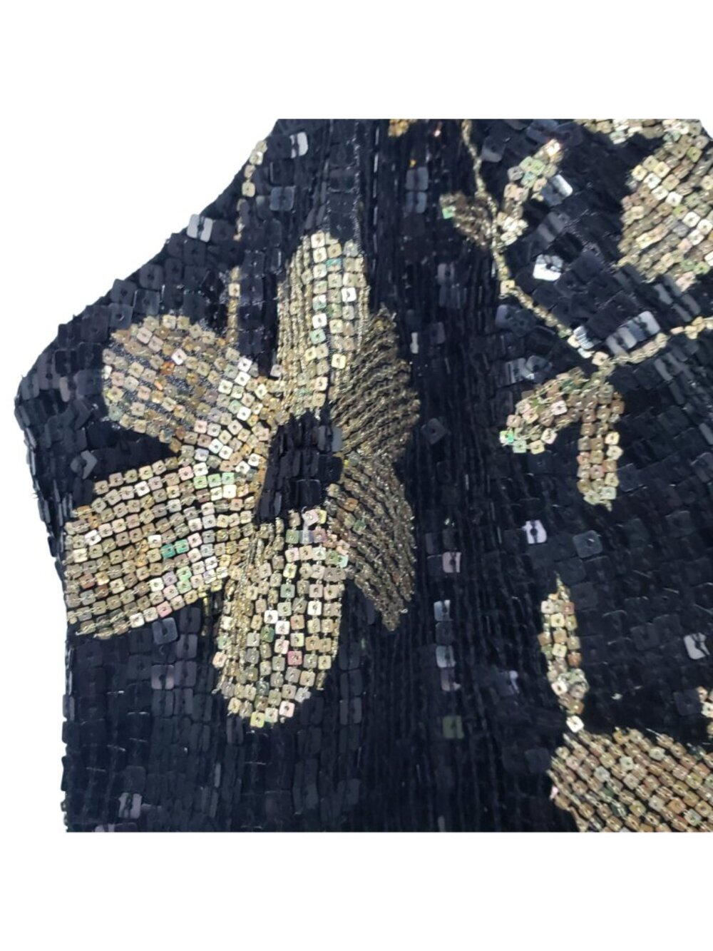 Ashish $2000 Black Gold Floral Sequin Mini Dress 90s Slip Dress Annies Ibiza - Picture 6 of 16